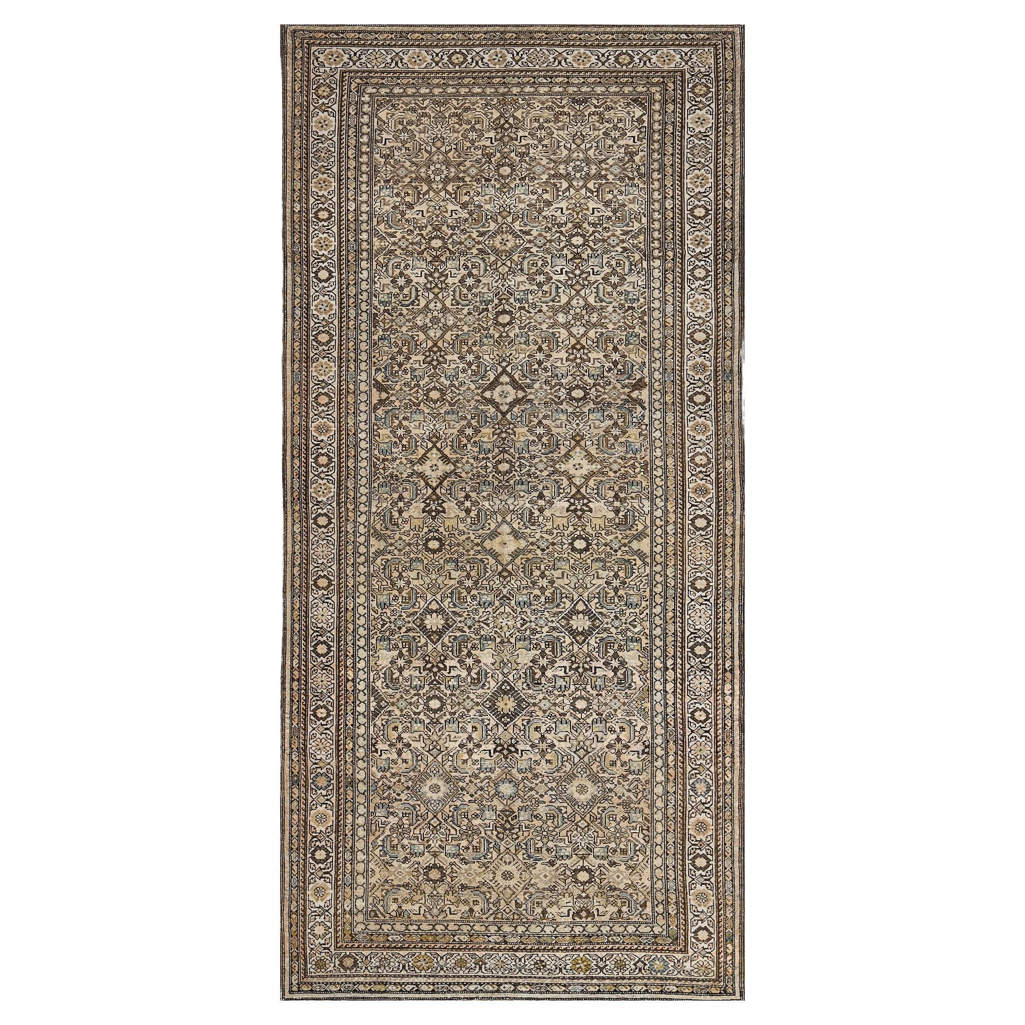 Antique Late 19th Century Handwoven Persian Malayer Rug For Sale