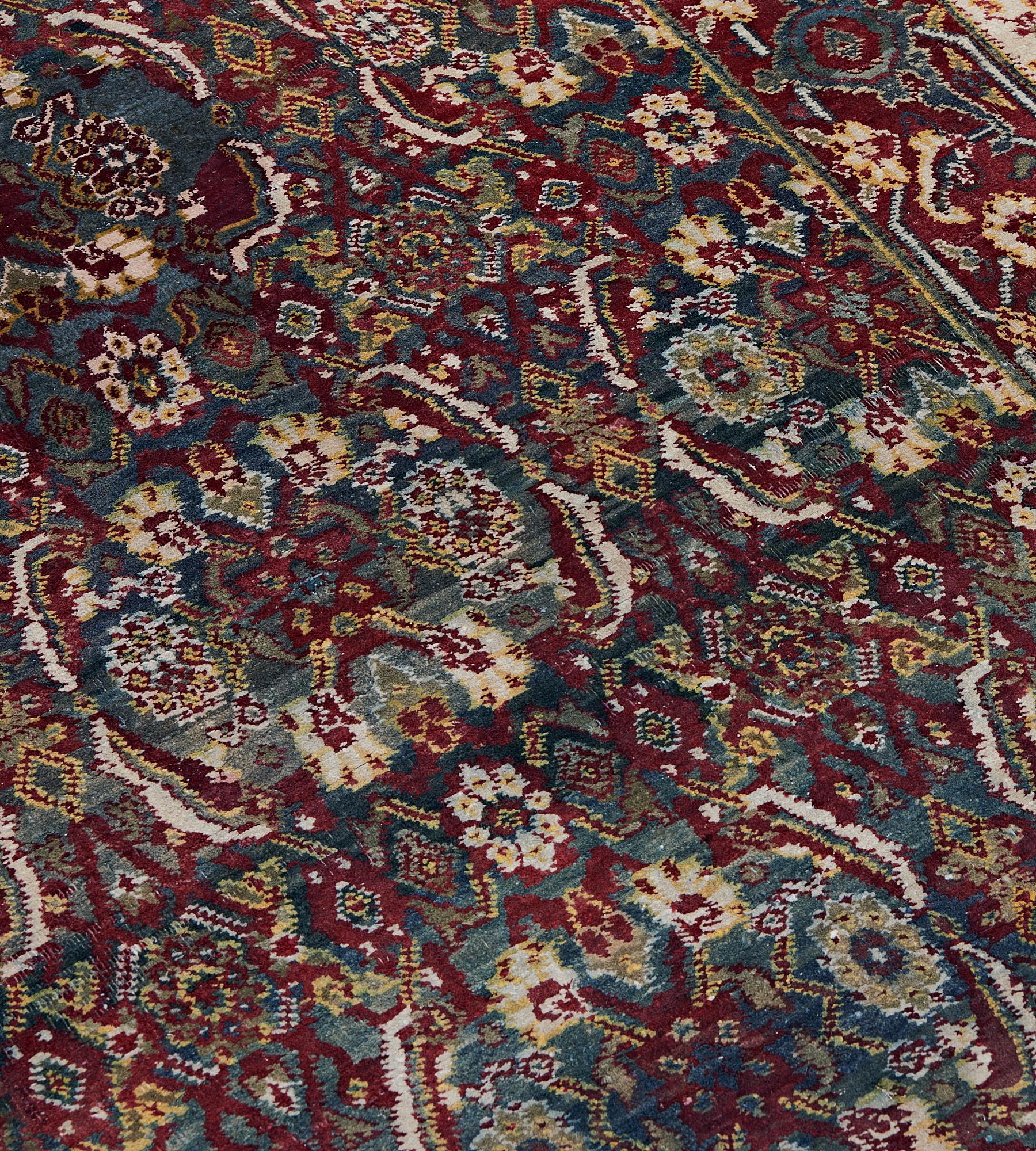 Antiker Agra-Teppich mit Herati-Muster aus dem späten 19. Jahrhundert (Indisch) im Angebot