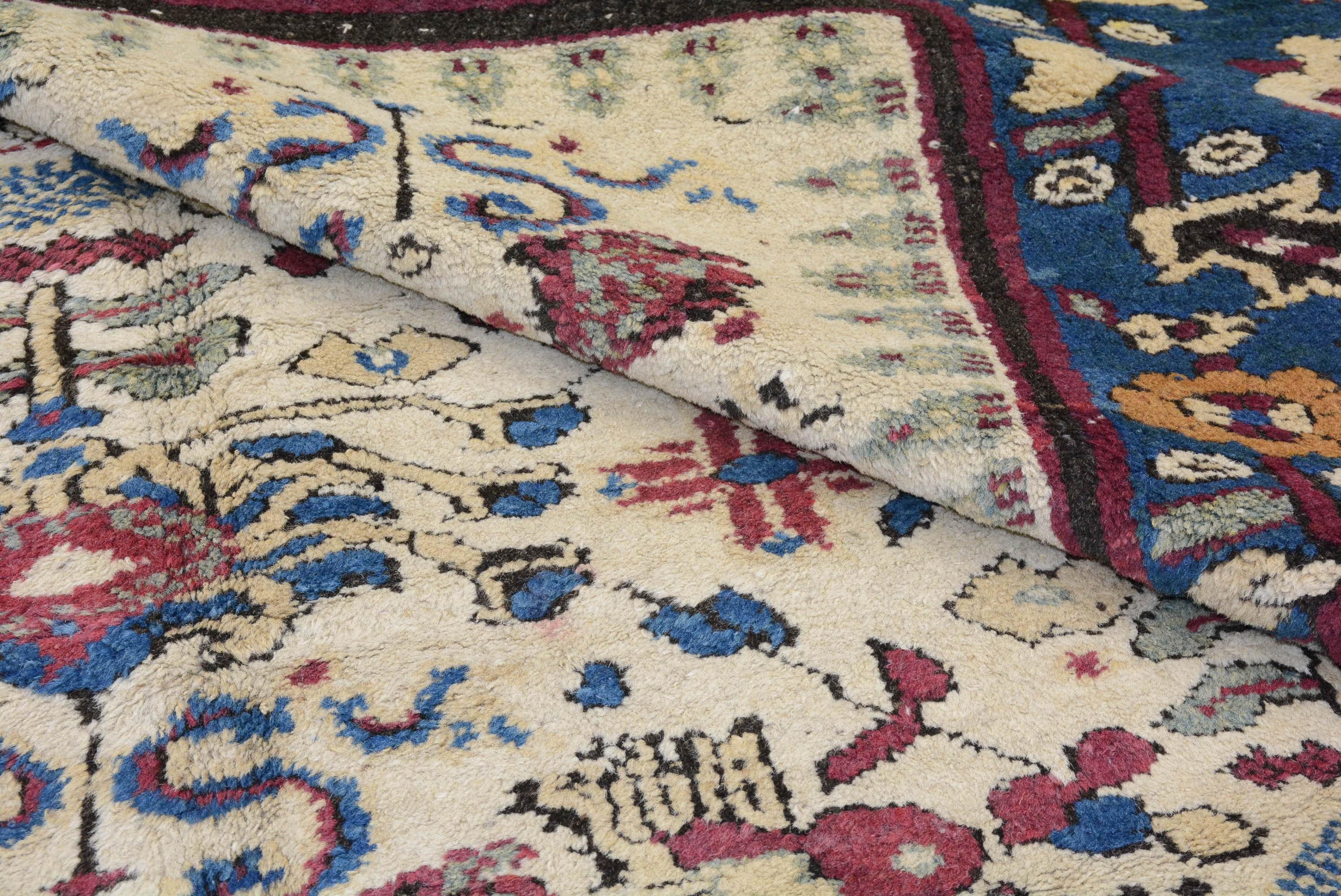 Coton Ancien tapis indien Agra de la fin du 19e siècle en vente