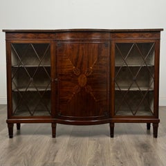 Antique Late 19th Century Inlaid Display Cabinet In Mahogany ( REF AF-3403 )