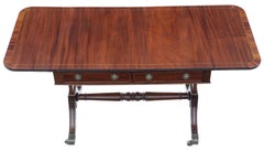 Antique Late 19th Century Inlaid Mahogany Folding Sofa Table