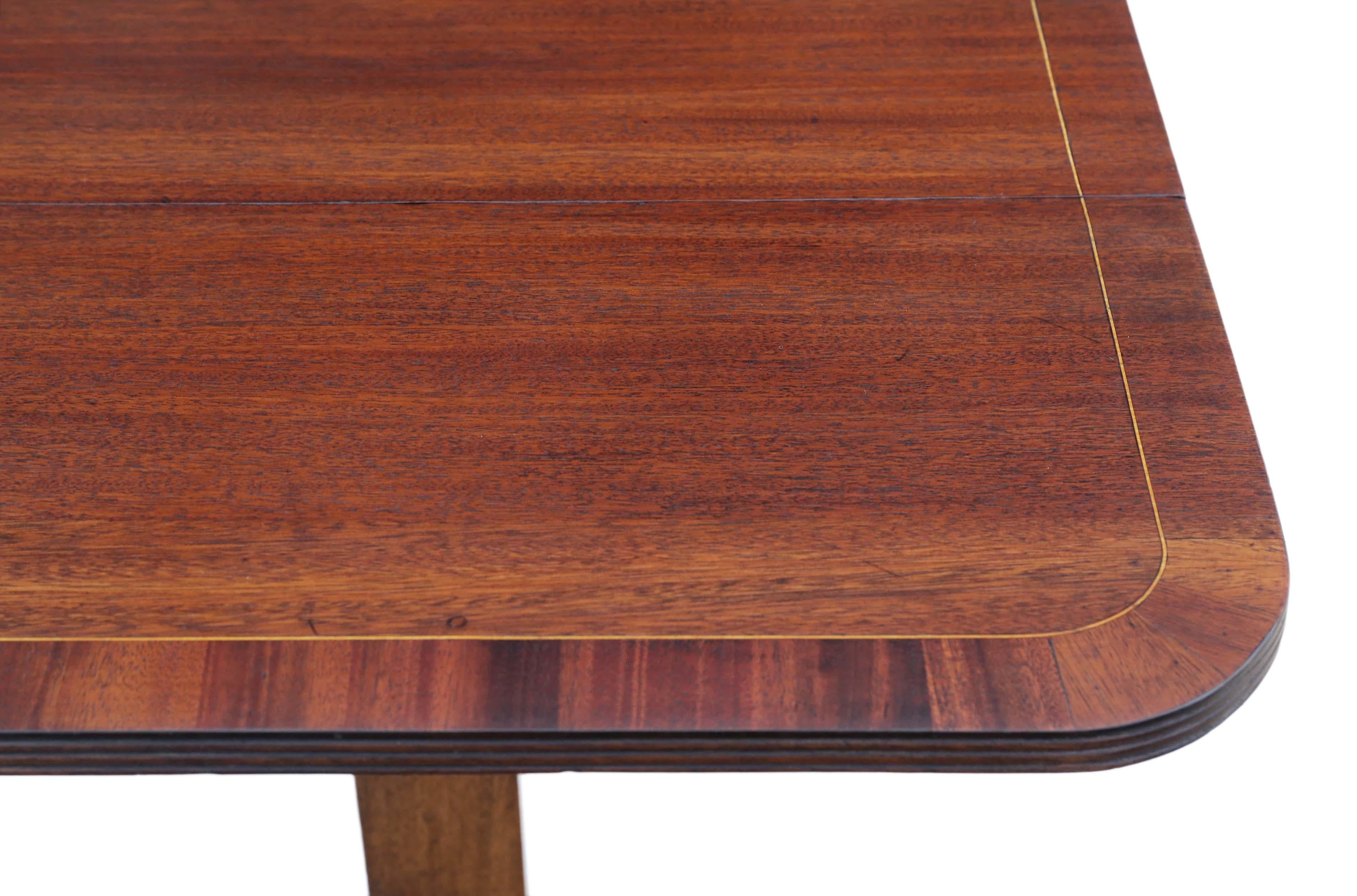 Antique Late 19th Century Inlaid Mahogany Folding Sofa Table 1