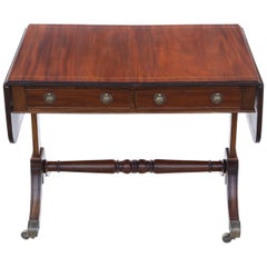 Antique Late 19th Century Inlaid Mahogany Folding Sofa Table