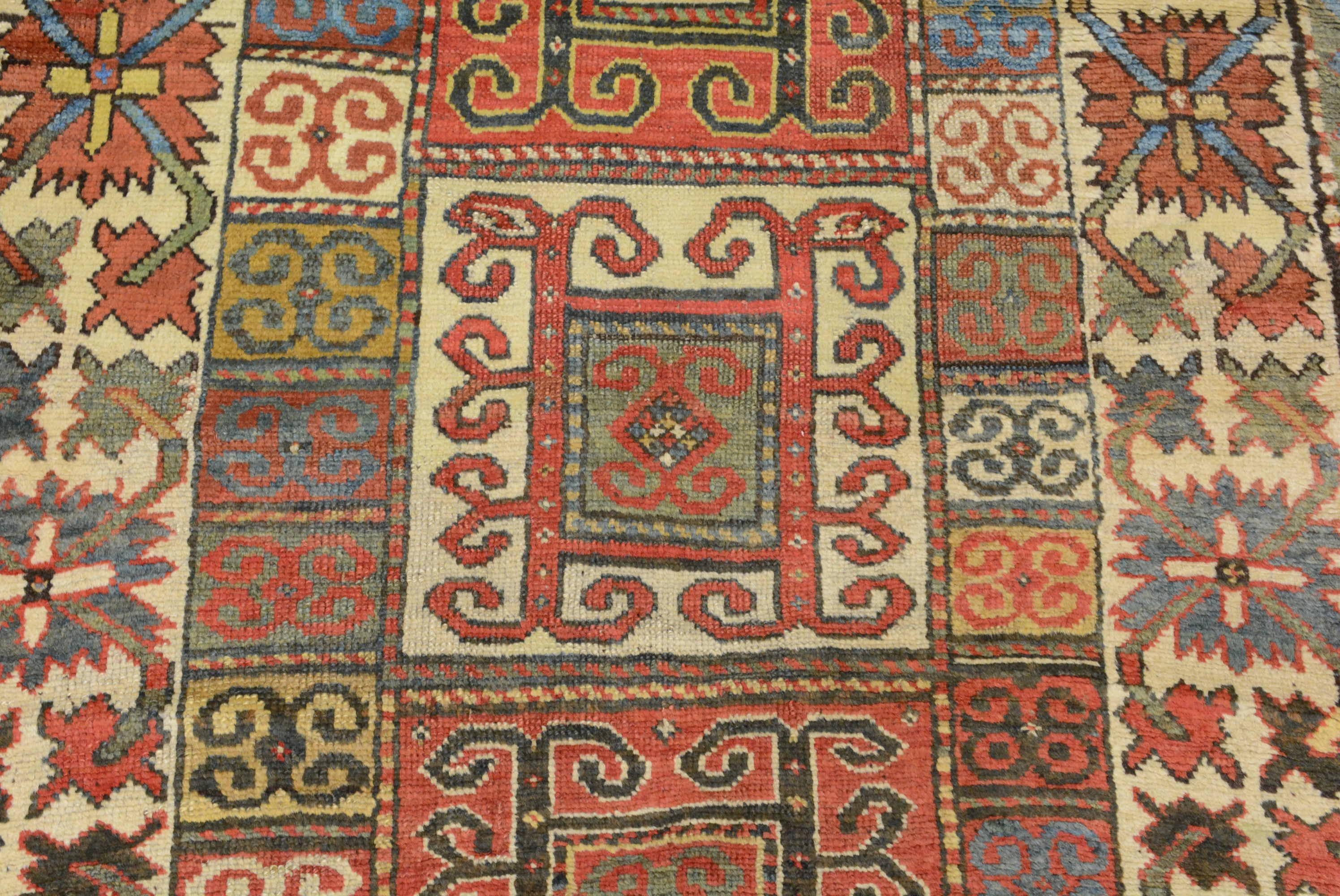 Wool Antique Late 19th Century Karachopf Kazak Rug, Dated 1894 For Sale