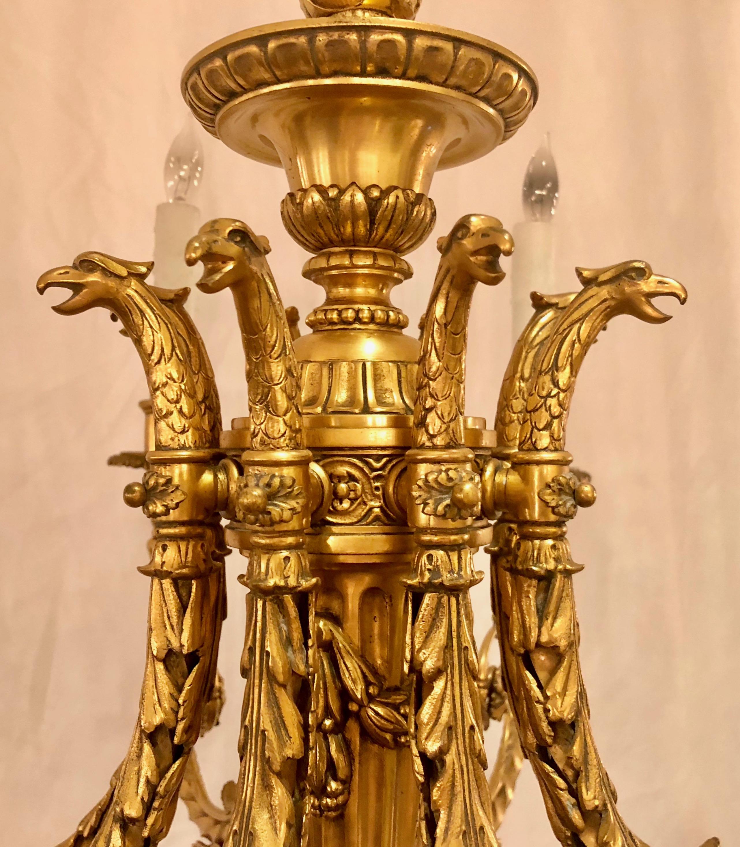 French Leave for Alli Antique Late 19th Century Louis XVI Ormolu Chandelier For Sale