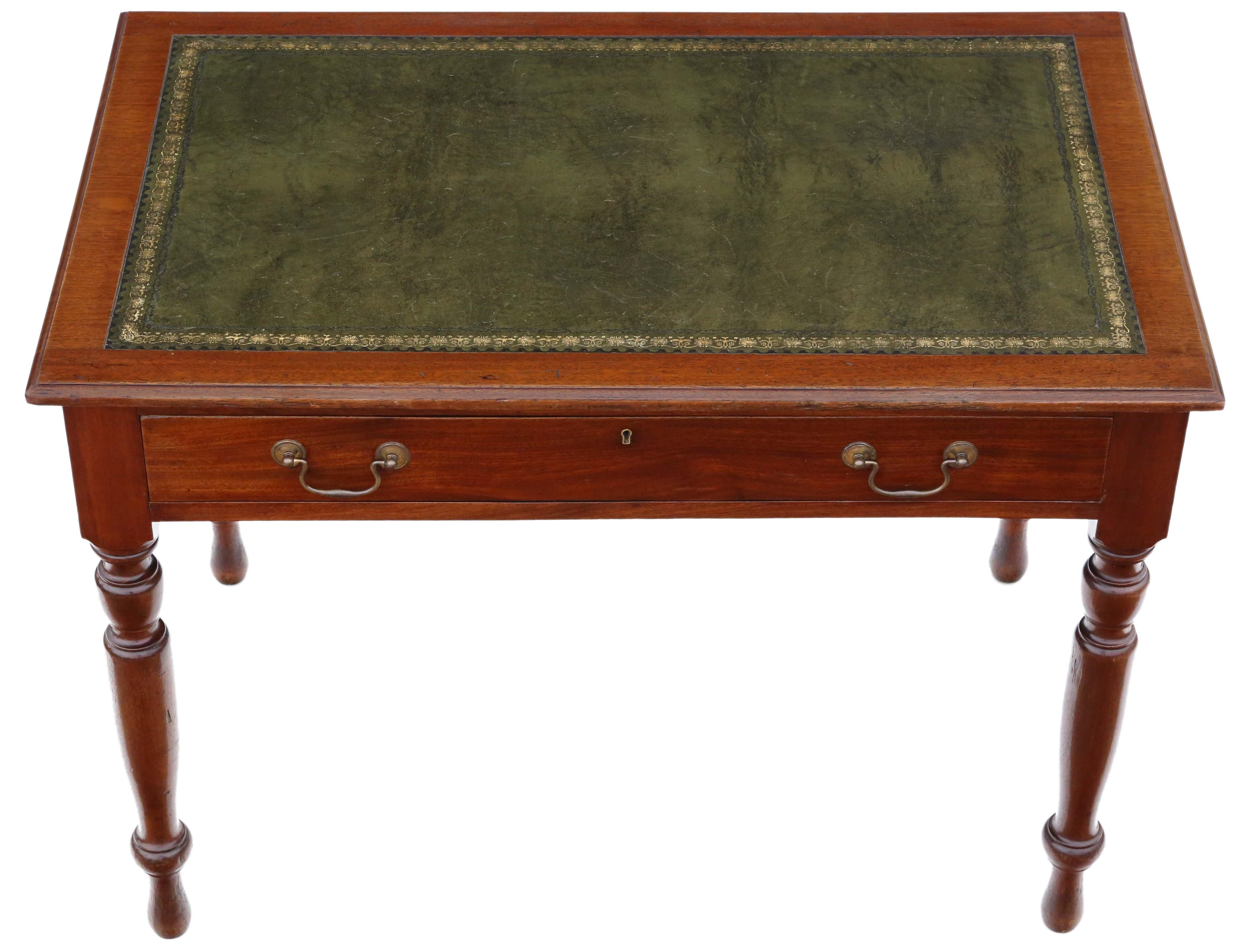 Wood  Antique late 19th Century mahogany writing side dressing table desk