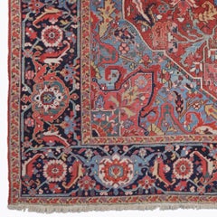 Antique Late 19th Century Multi-Color Floral Design Wool Carpet