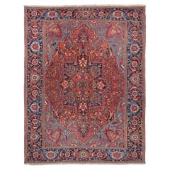 Antique Late 19th Century Multi-Color Floral Design Wool Carpet
