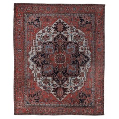Antique Late 19th Century Multi-Color Wool Carpet