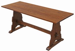 Antike Ende des 19. Jahrhunderts Eiche Arts & Crafts Refektorium Küche Esstisch