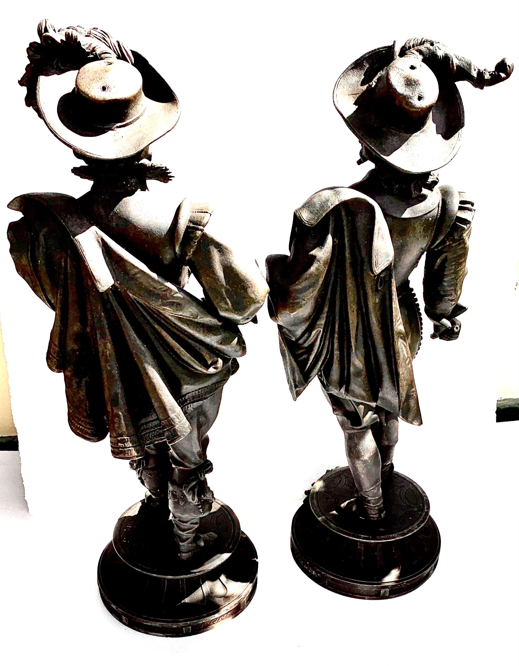 Antique Late 19th Century Pair of Historical Figures, Conde' and Vendome 5