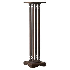 Antique Late 19th Century Pedestal in Solid Oak