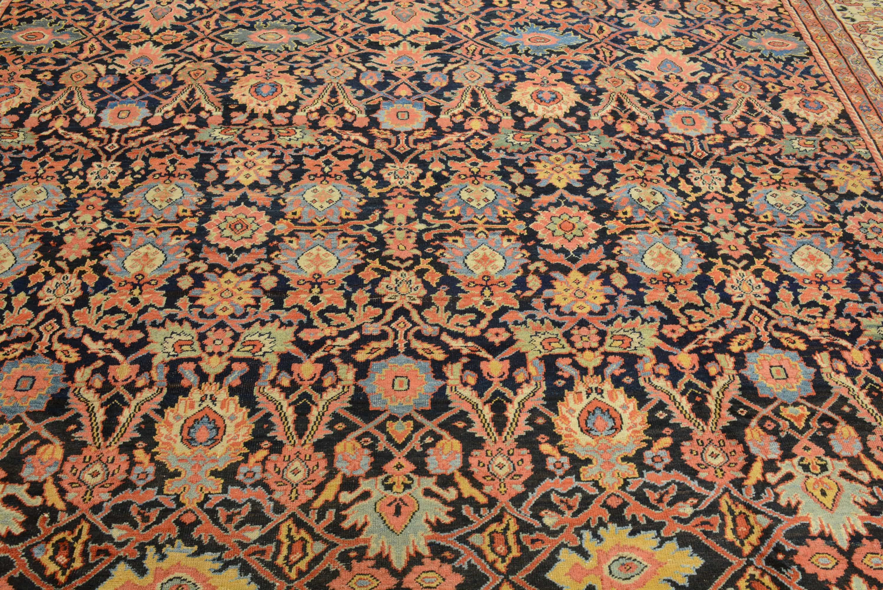 The Arak province in northern Persia has produced the greatest number of large carpets of any other Persian province. Named for the plain of Fereghan, an area of roughly 1200 square miles to the northeast of Arak, Fereghan rugs and carpets often