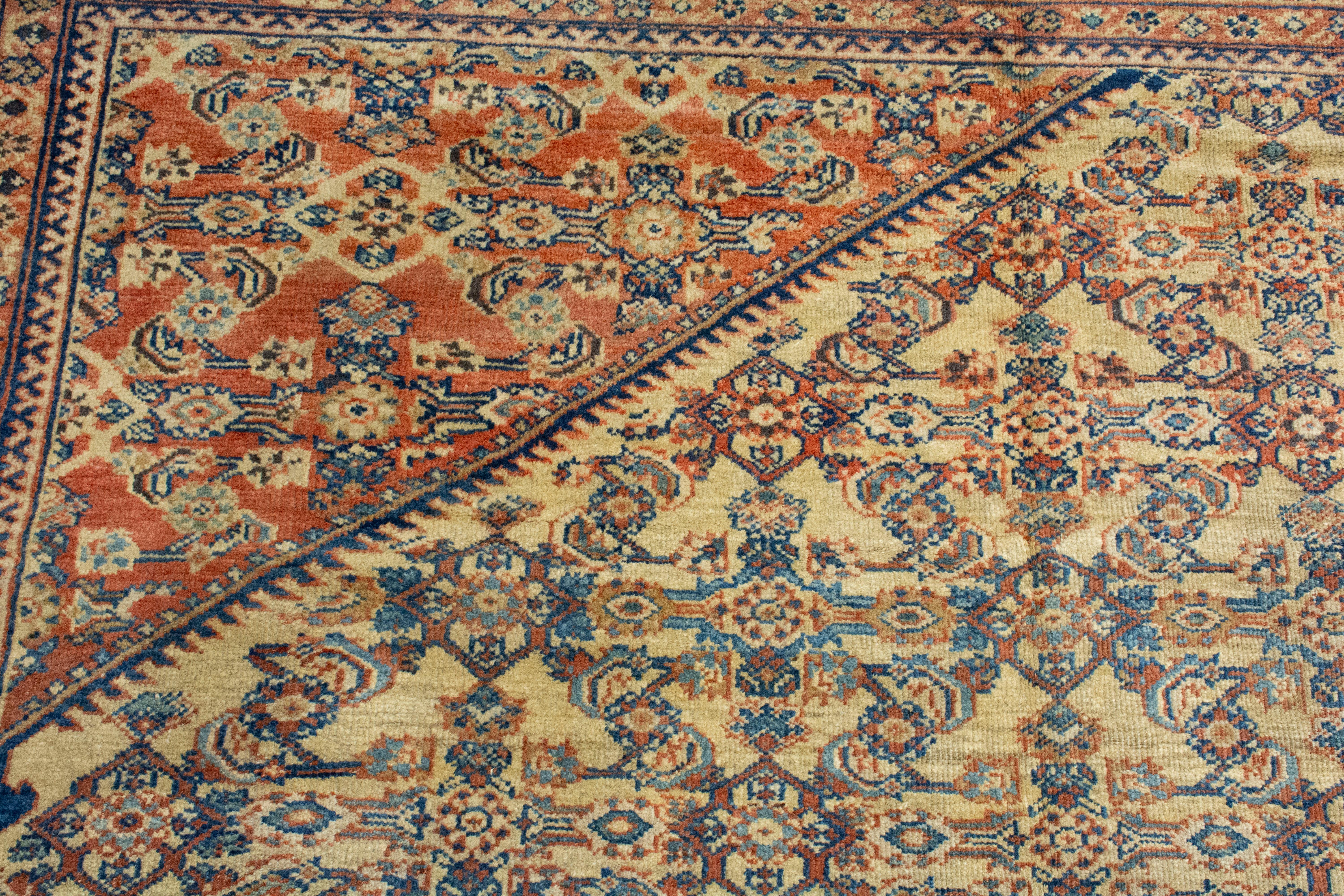 Vegetable Dyed Antique Late 19th Century Persian Fereghan Carpet For Sale