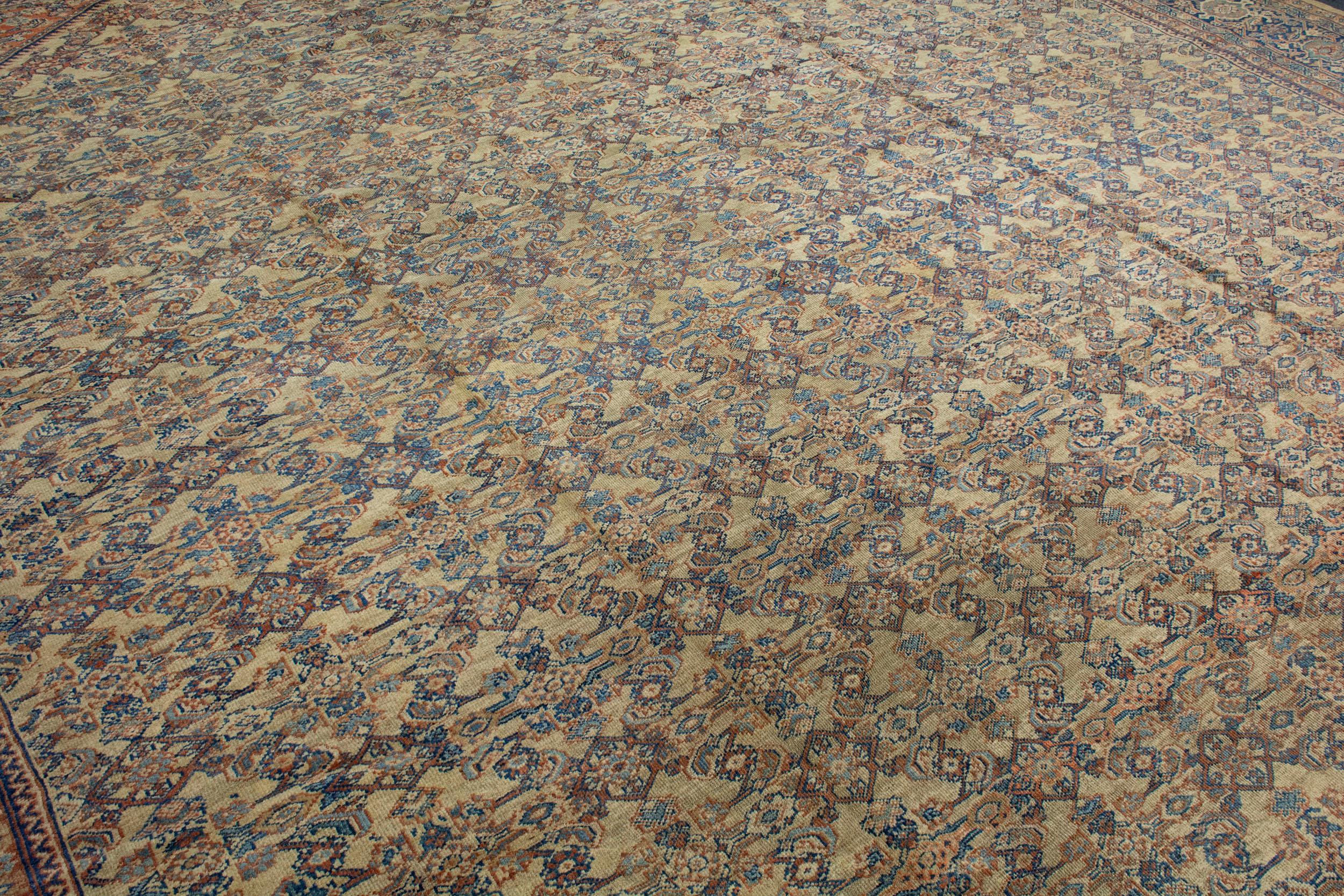 Wool Antique Late 19th Century Persian Fereghan Carpet For Sale