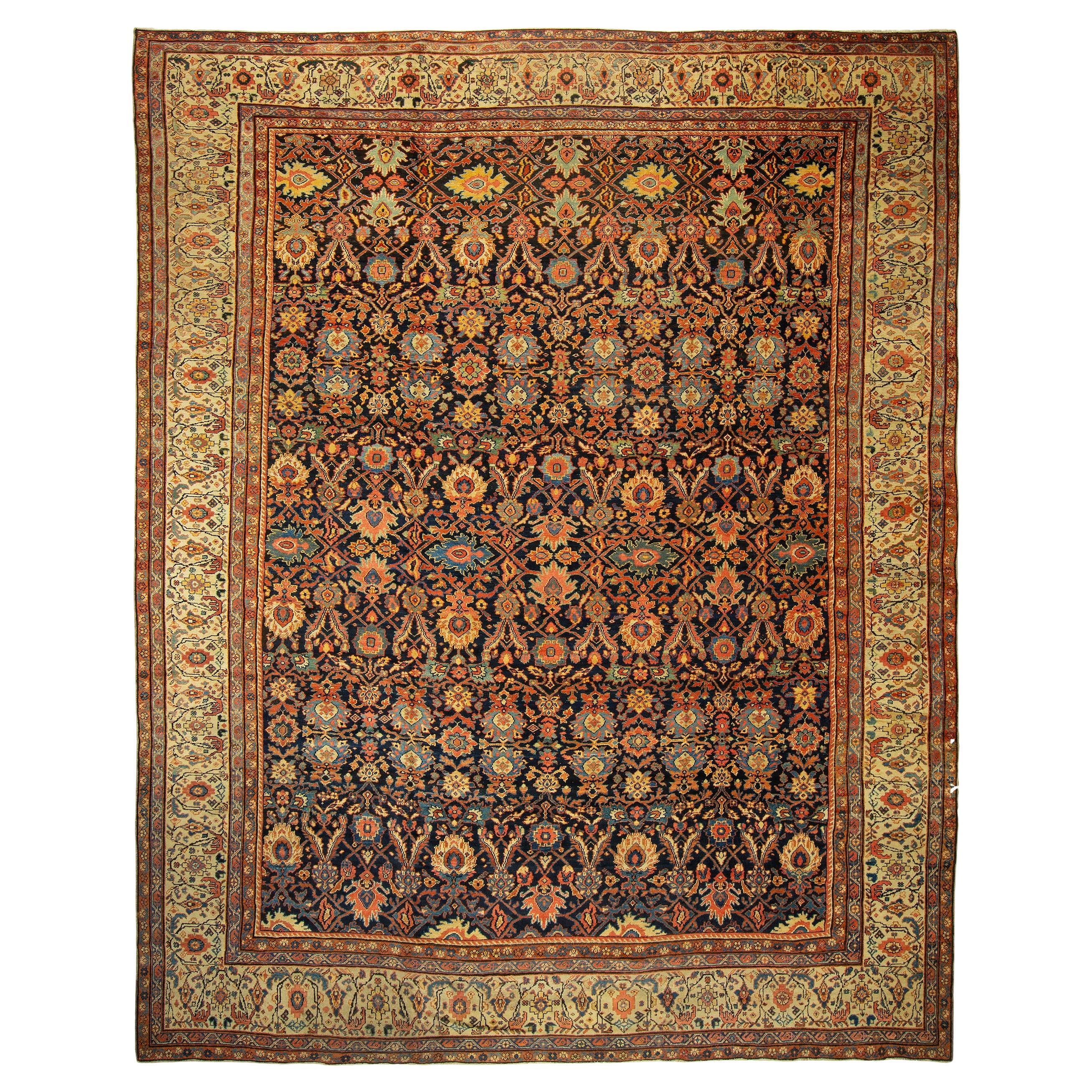 Antique Late 19th Century Persian Fereghan Carpet