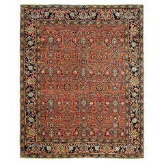 Antiker persischer Heriz-Teppich aus dem späten 19.