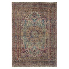 Antique Late 19th Century Persian Lavar Kerman Rug