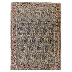 Antique Late 19th Century Persian Lavar Kerman Rug