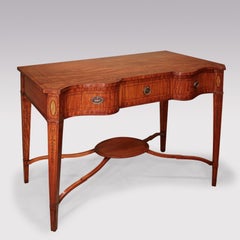 Antique late 19th century satinwood serpentine hall table