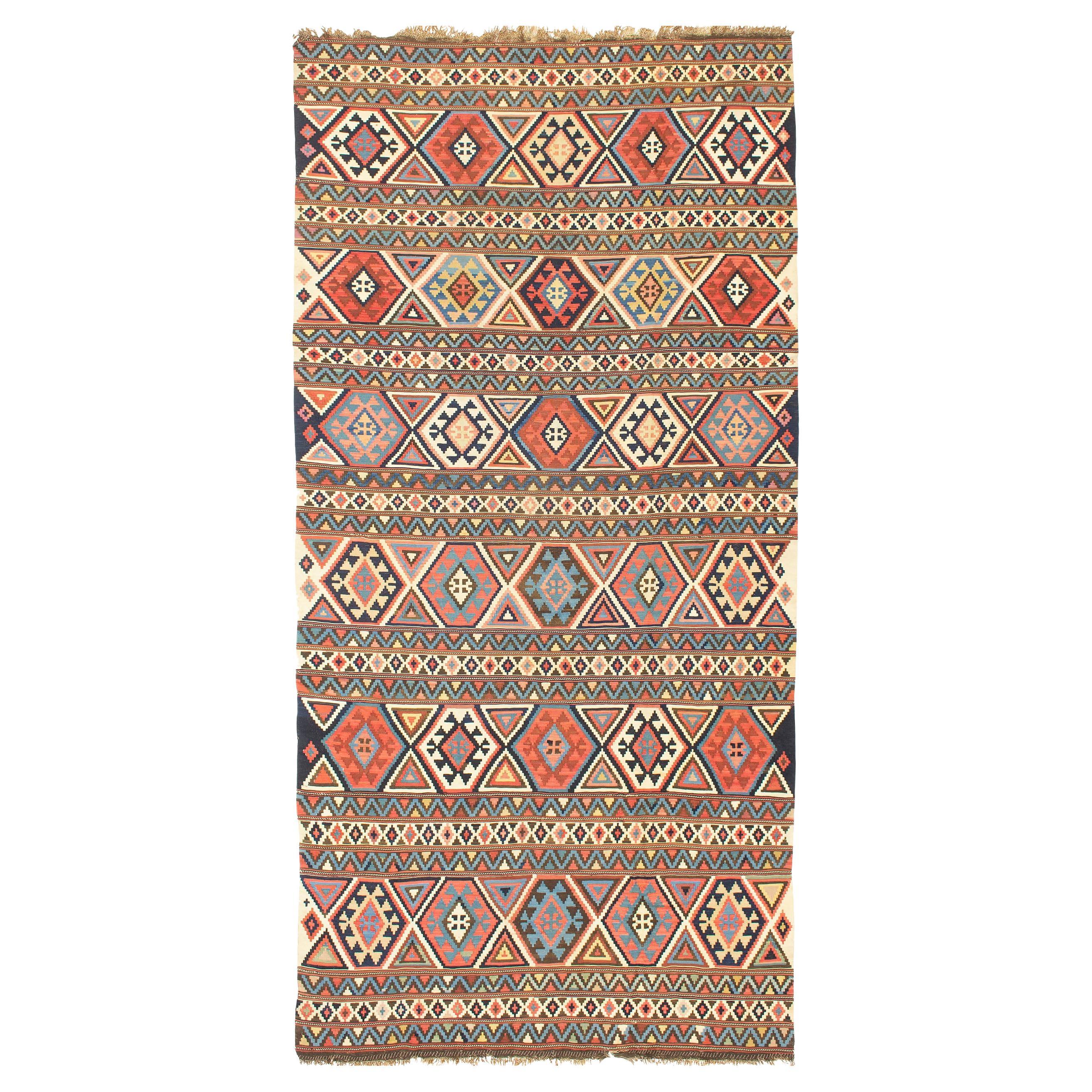 Antiker Schirwan-Kilim aus dem späten 19. im Angebot