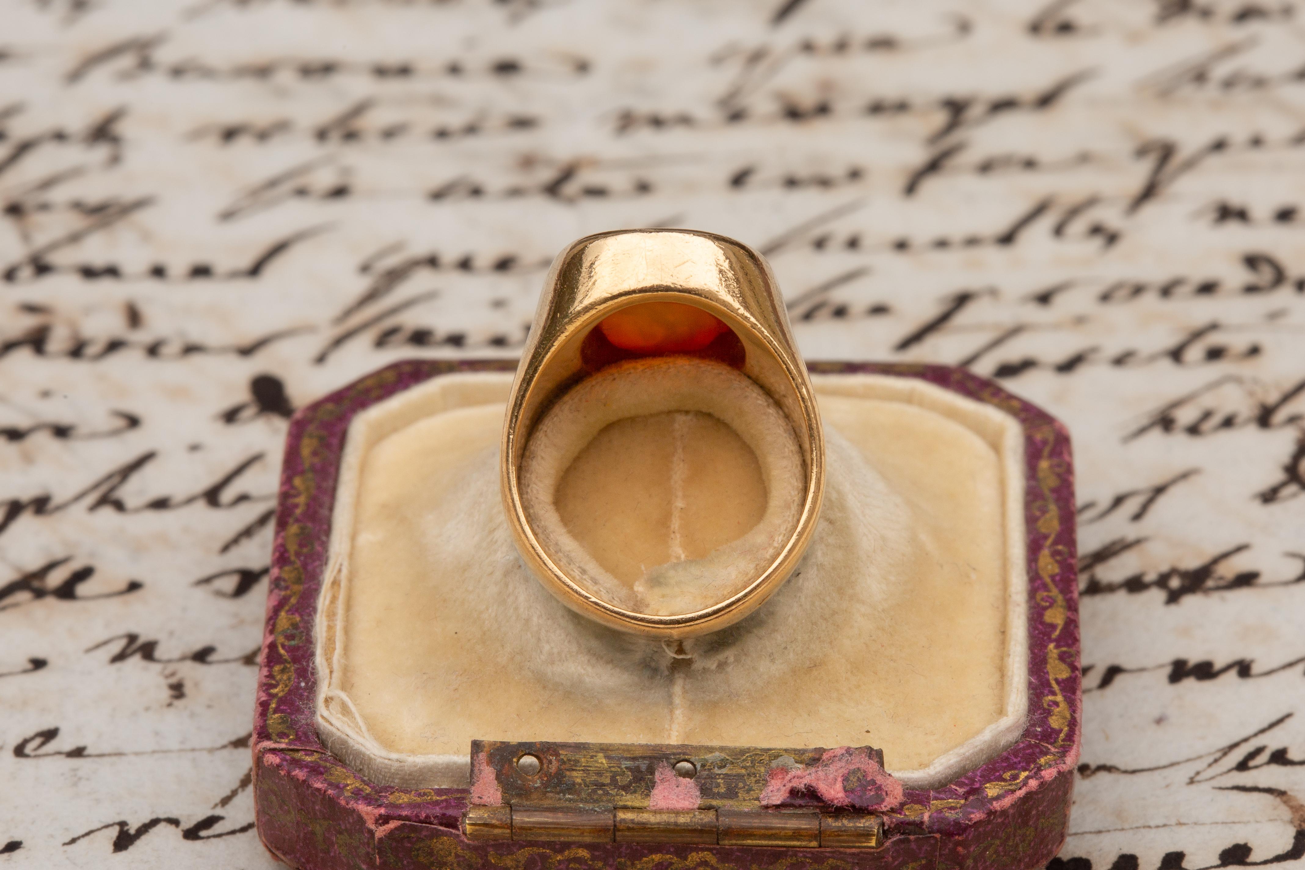 Antique Late 19th Century Signet Ring Set with Ancient Roman 1st-3rd Century AD In Excellent Condition In London, GB