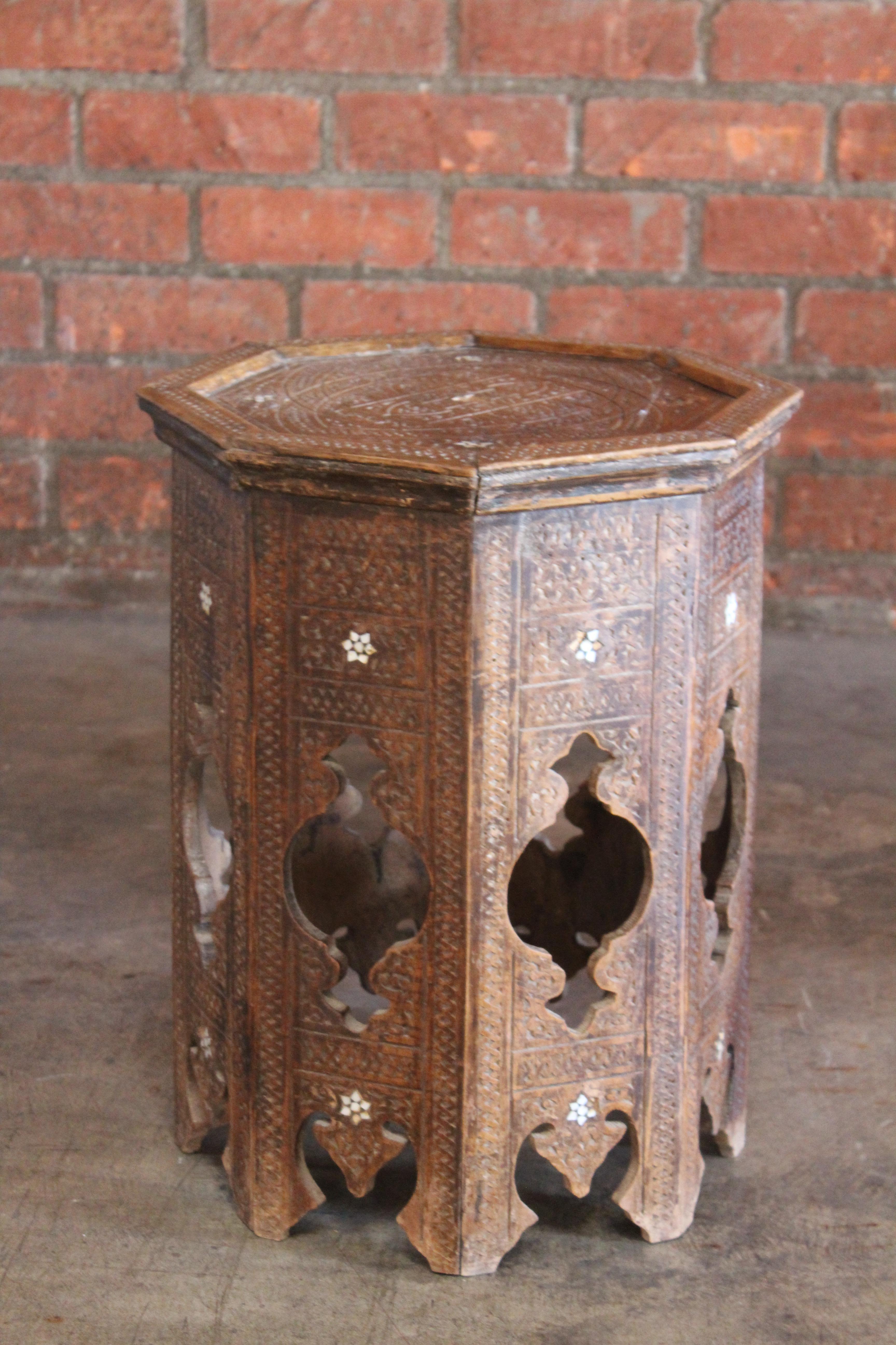 Moorish Antique Late 19th Century Syrian Side Table