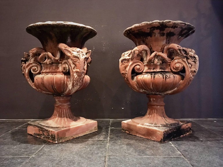 Antique Late 19th Century Terracotta Garden Vases For Sale At 1stdibs