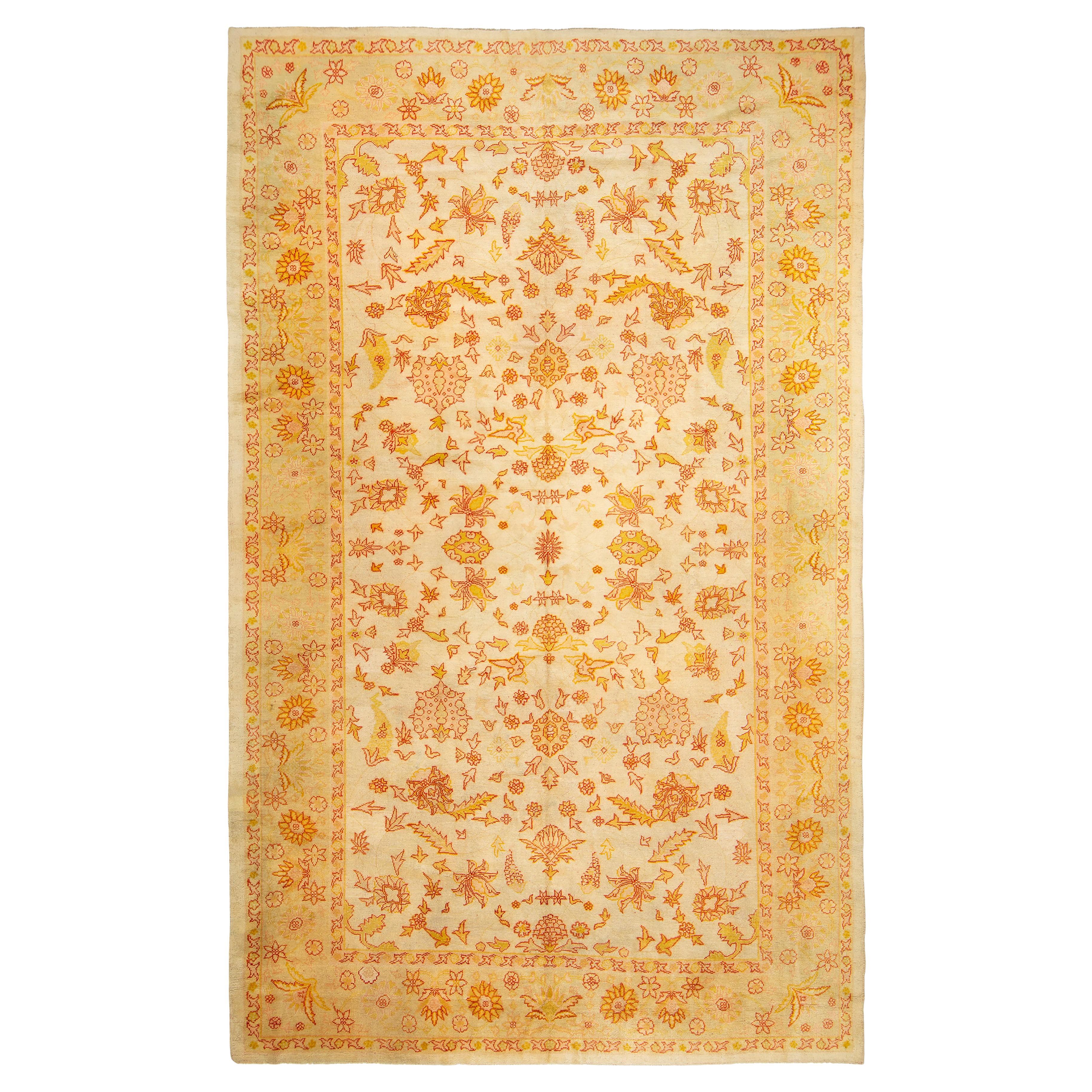 Antique Late 19th Century Turkish Oushak Carpet