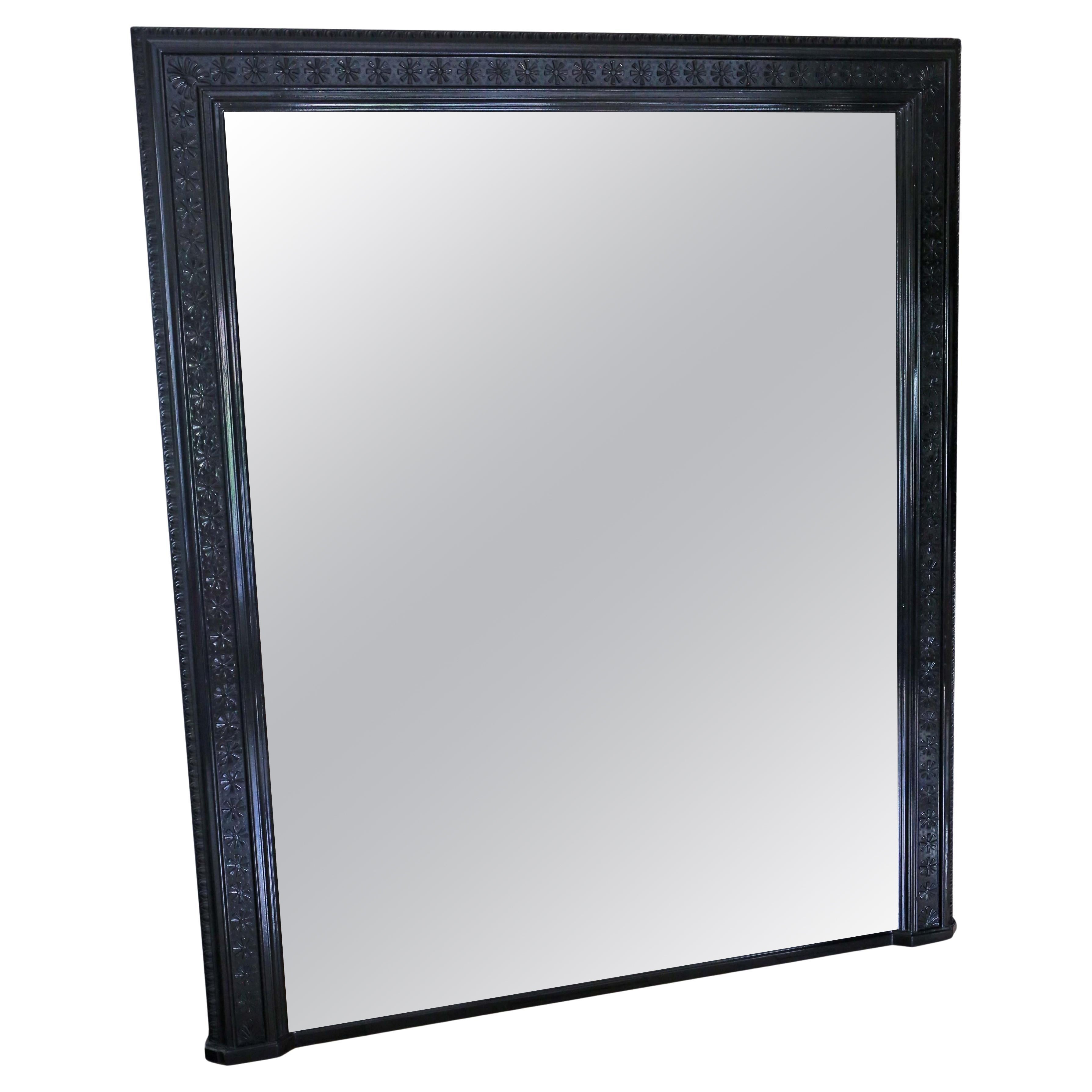 Antique Late 19th Century Very Large Floor or Overmantle Wall Mirror