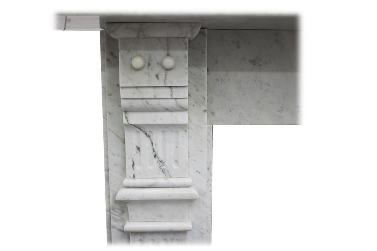 Antique Late 19th Century Victorian Carrara Marble Fireplace Surround 2