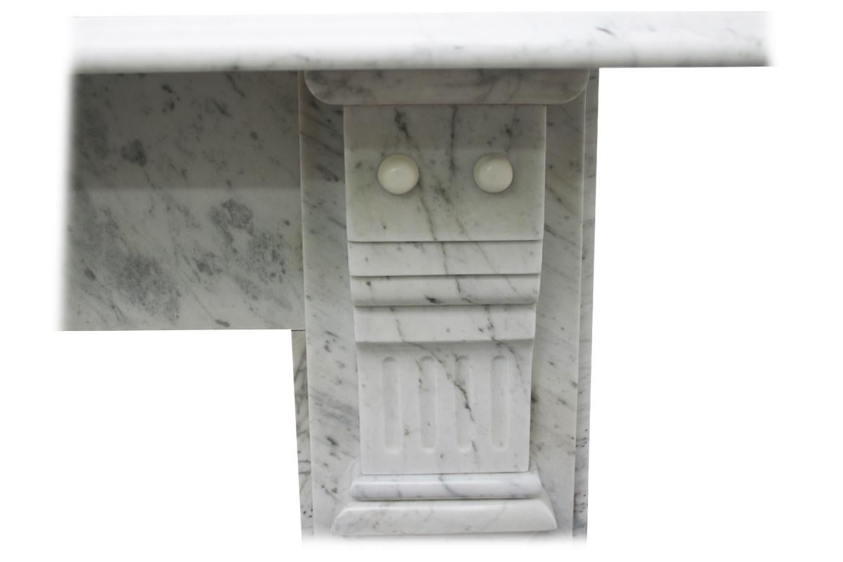 Antique Late 19th Century Victorian Carrara Marble Fireplace Surround 3