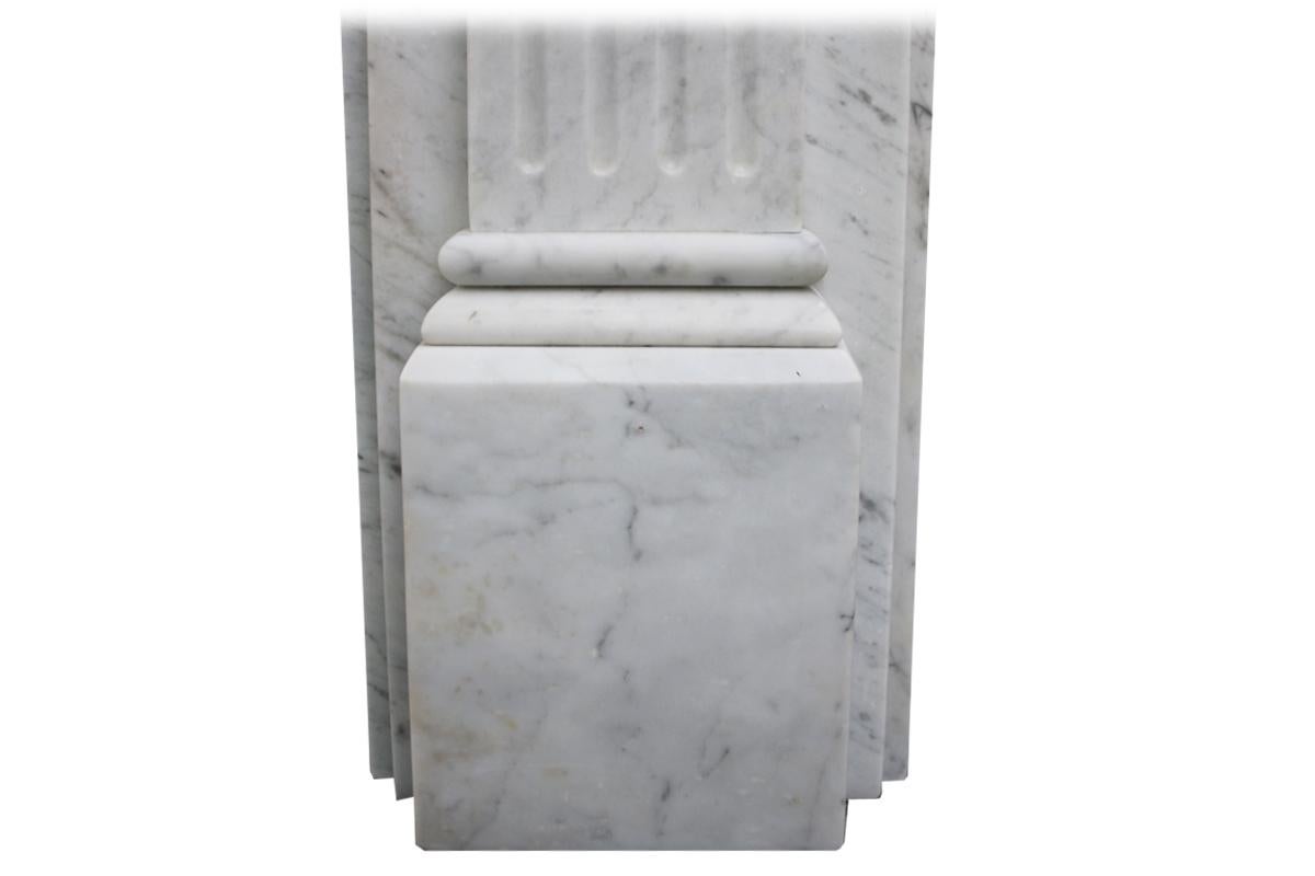 Antique Late 19th Century Victorian Carrara Marble Fireplace Surround 4