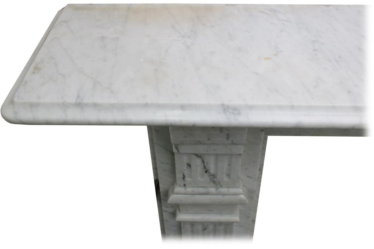 Antique Late 19th Century Victorian Carrara Marble Fireplace Surround 5