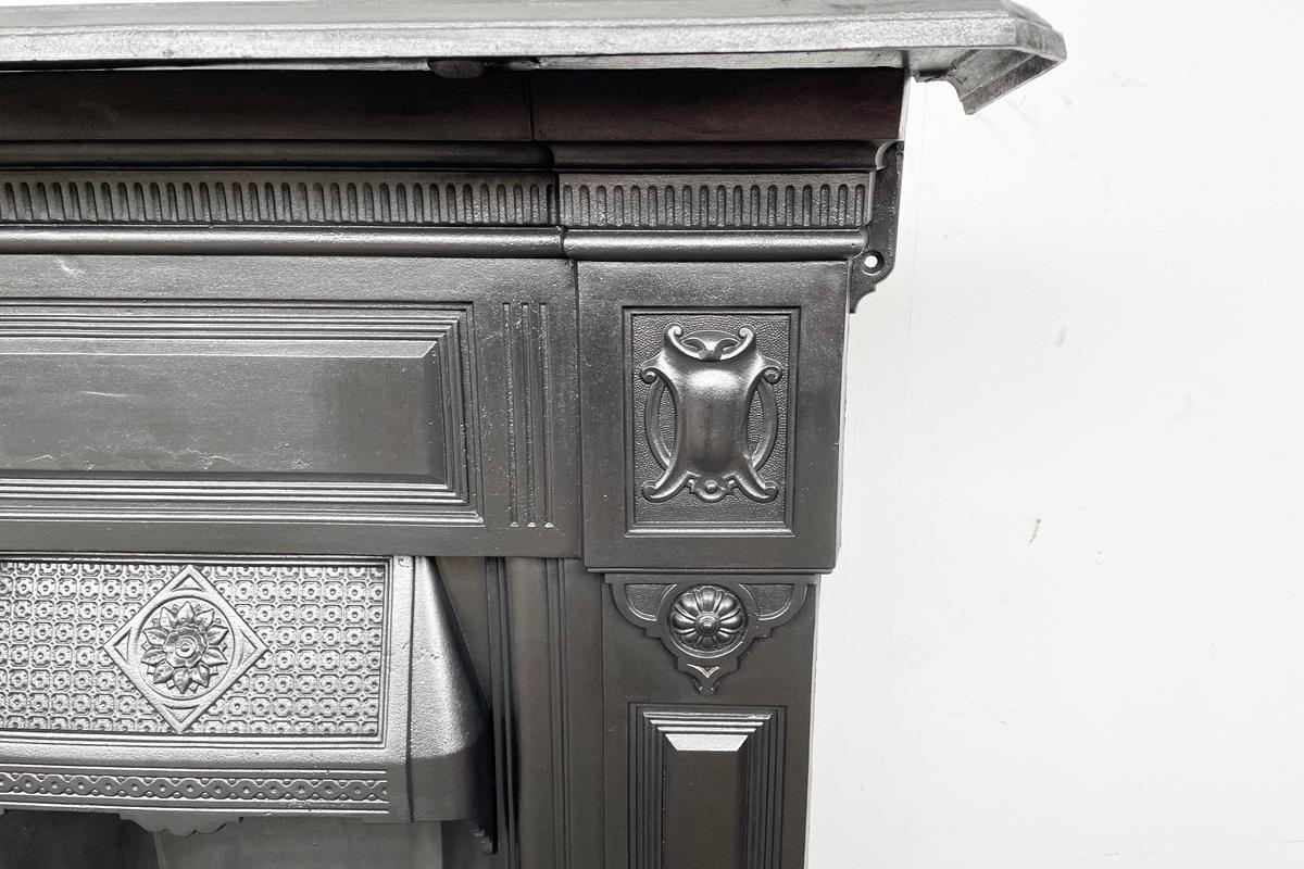 Antique late 19th Century Victorian cast iron combination fireplace In Good Condition In Manchester, GB