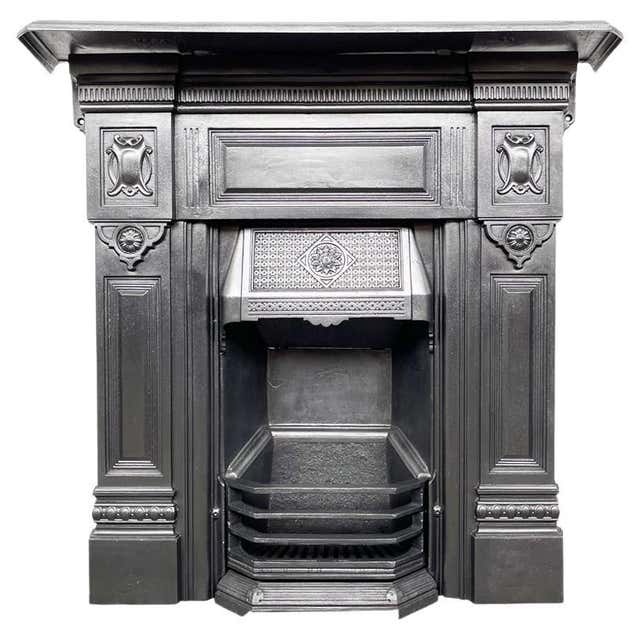 Antique mid 19th century Victorian cast iron fireplace surround For ...