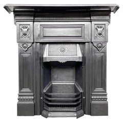 Antique late 19th Century Victorian cast iron combination fireplace