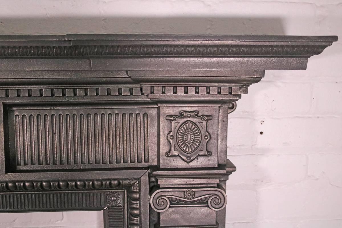 Antique Late 19th Century Victorian Cast Iron Fireplace Surround 2