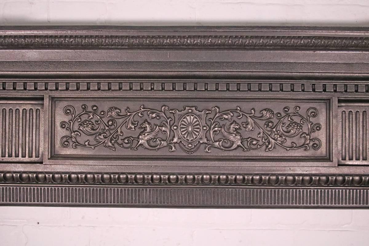 Antique Late 19th Century Victorian Cast Iron Fireplace Surround 5