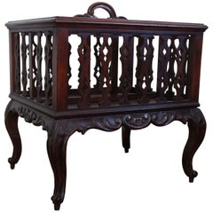 Antique Late 19th Century Victorian Mahogany Canterbury/Magazine Rack