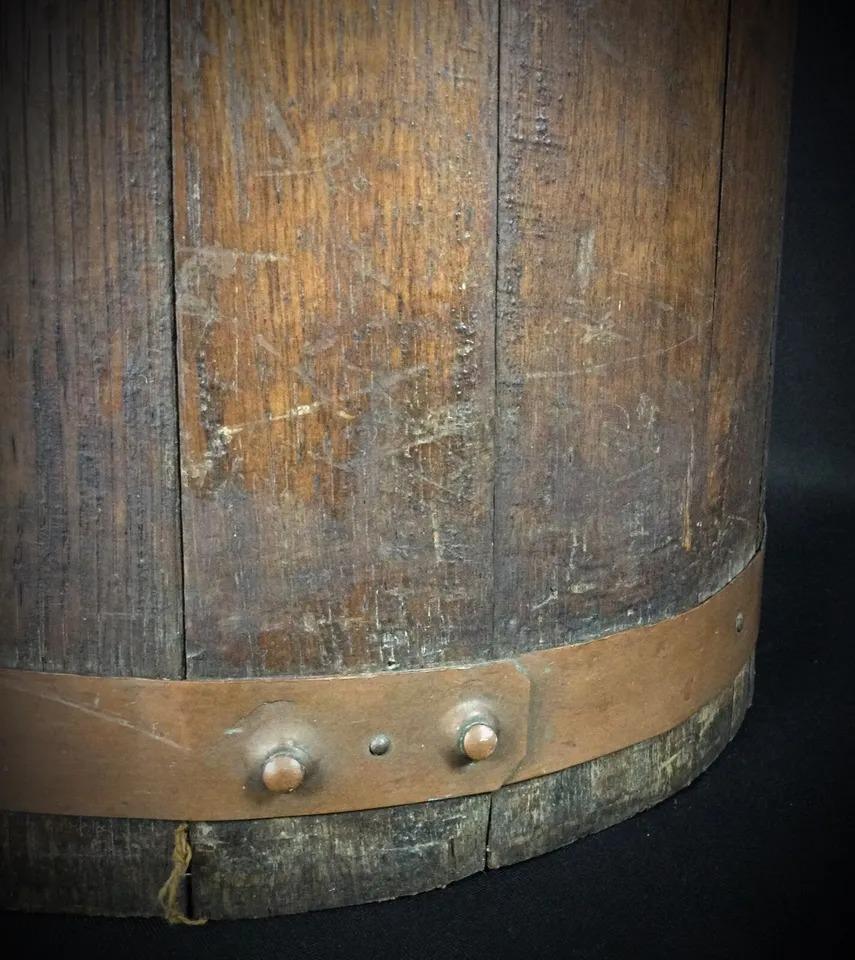 French Antique Late 19th-Early 20th Century Wooden Butter Churn with Copper Ban - 2Y305 For Sale
