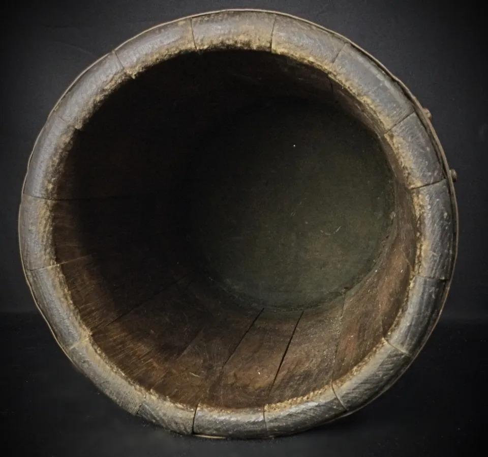 19th Century Antique Late 19th-Early 20th Century Wooden Butter Churn with Copper Ban - 2Y305 For Sale