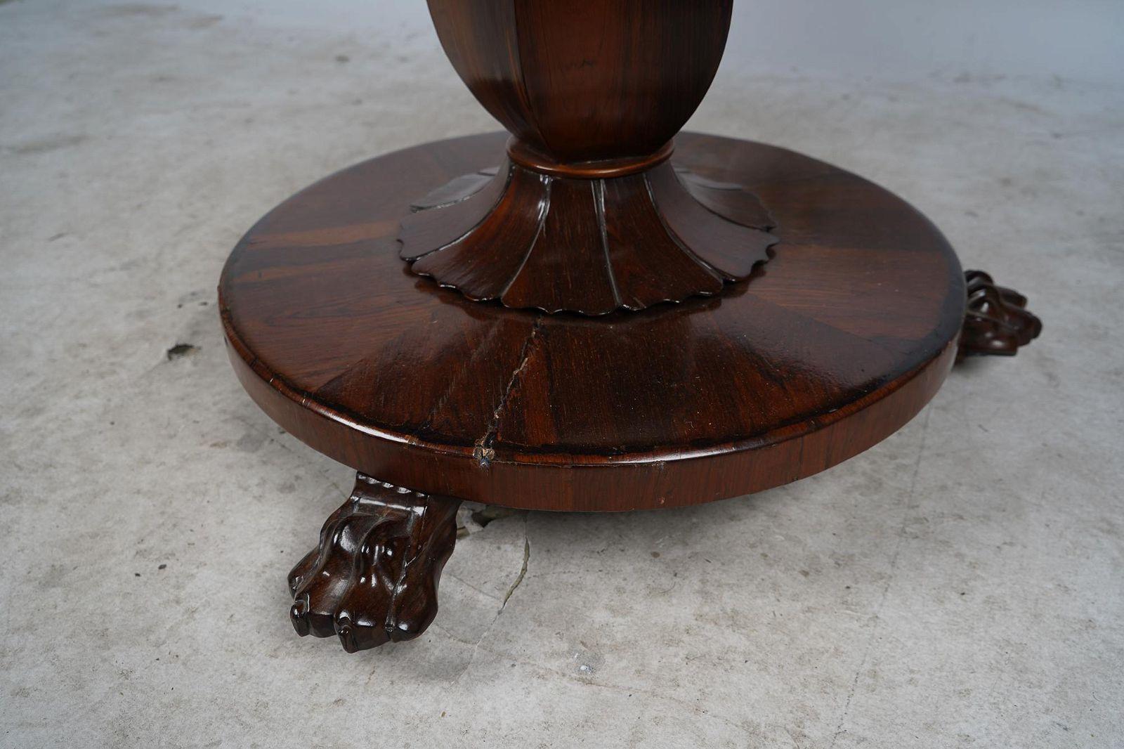 19th Century Antique Late Classical American Rosewood Center Table Early 19th C (AF1-108) For Sale