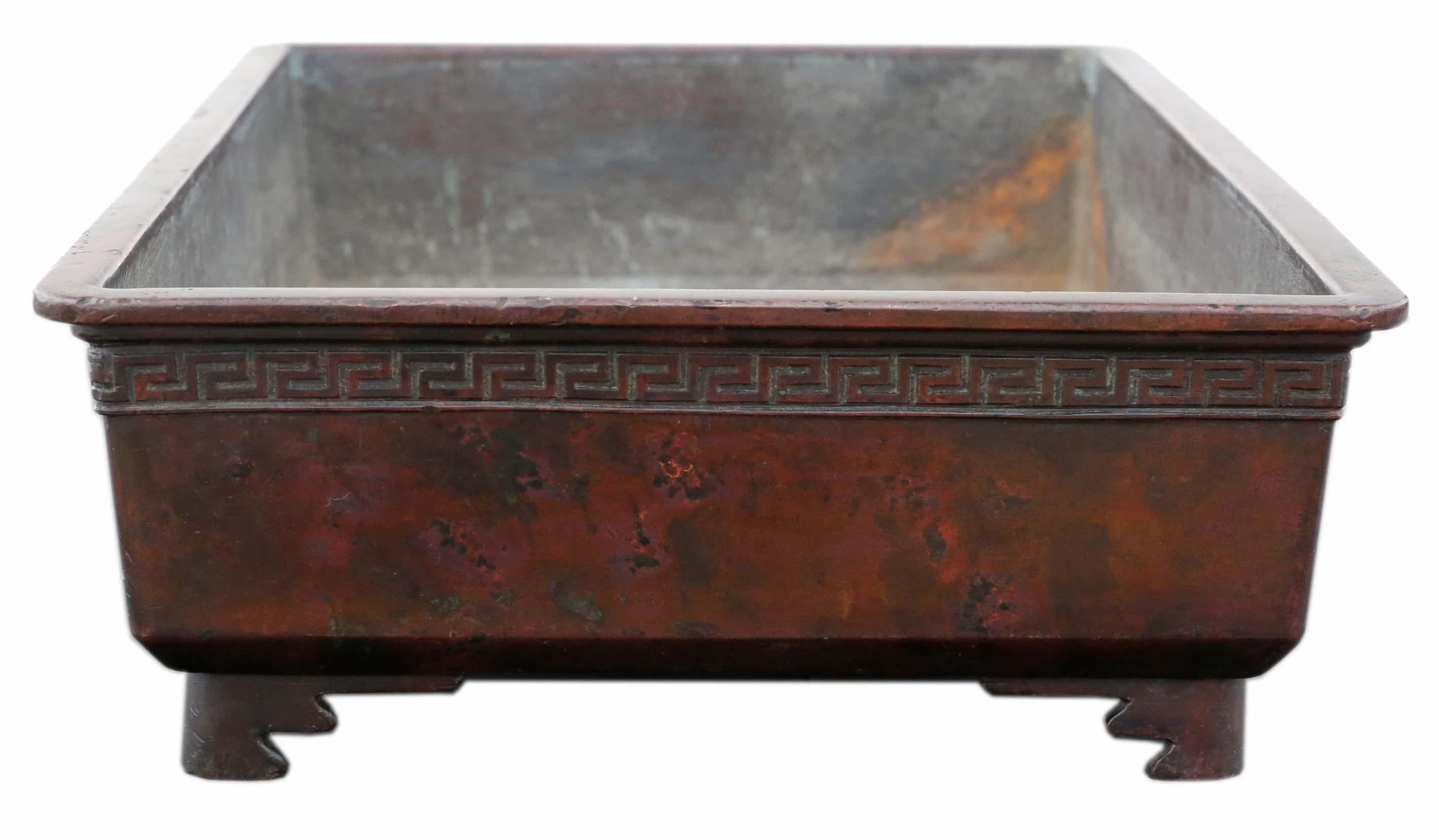 Antique Late Edo Period Japanese Bronze Suiban Ikebana Bowl Planter (C1850)

This large, fine quality bronze bowl planter, known as a Suiban Ikebana, dates back to the late Edo period (circa 1850) and is perfect for flower arrangements or bonsai