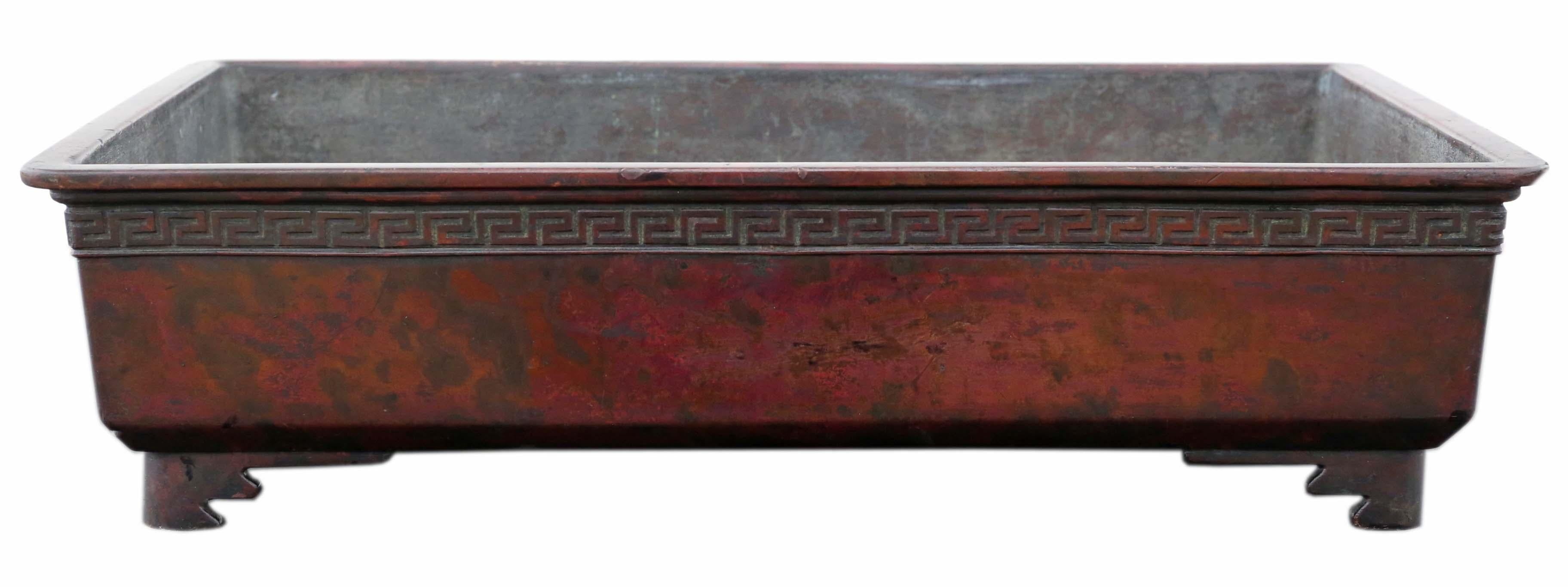 Antique Late Edo C1850 Japanese Bronze Suiban Ikebana Bowl Planter Jardinière In Good Condition For Sale In Wisbech, Cambridgeshire