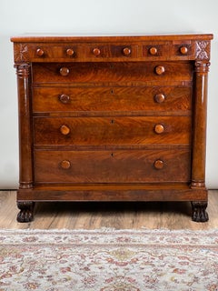 Antique Late Federal Mahogany Paw Foot Chest of Drawers c. 1840