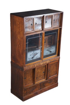 Meiji tardif Japonais Cha Tansu Tea Chest Display Cabinet Cupboard 45" (Cabinet d'exposition pour le thé)