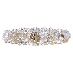 Antique Late Victorian 1.37ct Five Stone Diamond Ring in 18ct Yellow Gold