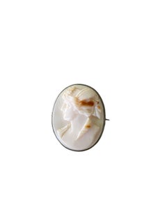 Antique Late Victorian Angel Skin Coral Cameo Brooch, Circa 1900