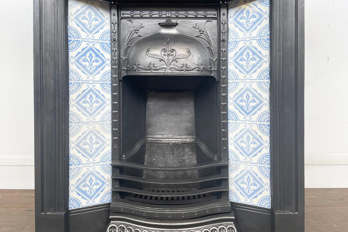 Antique Late Victorian Cast Iron and Tiled Combination Fireplace at 1stDibs
